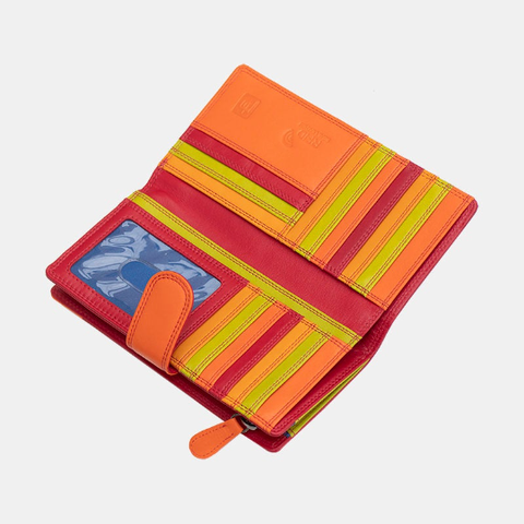 Red & Orange Large Leather Purse Wallet, Retro Interior Stripe. Astra, –  Well Done Goods, by Cyberoptix