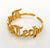 Detroit Techno Adjustable Gold Ring, Old English Script