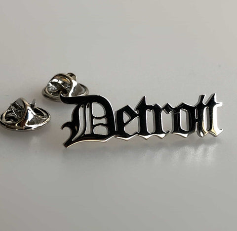 Detroit Lapel Pin, Old English Script
