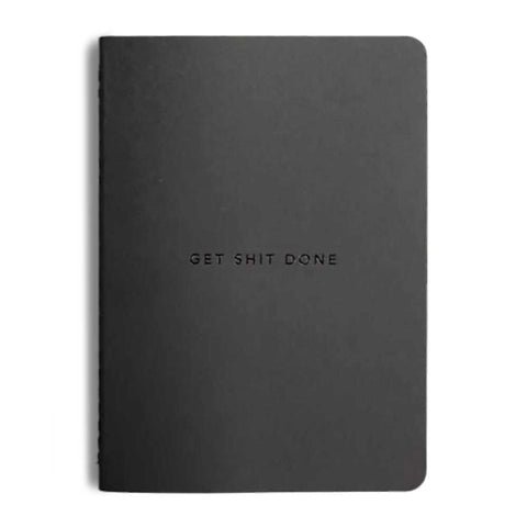 Get Shit Done, Minimalist Pocket Notebook, Black,  by MiGoals