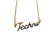Gold Techno Script Necklace, Music Lover Name Pendant, by Well Done Goods