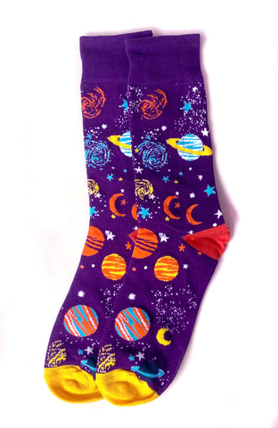Purple Space Socks. Men's Planet Socks, In a Galaxy Far Away...