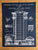 Detroit Train Station Silkscreen Blueprint Poster, 19"x 25"