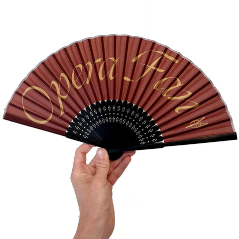 MOT Opera Fan.  Printed silk hand fan