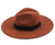 rust red wool cowboy hat, black band