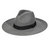 dark grey wool cowboy hat, black band