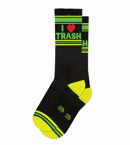 I ❤️ TRASH Gym Socks. By Gumball Poodle, Made in USA!