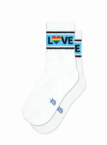 LOVE Pride Low Rise Gym Socks, by Gumball Poodle. Made in USA!