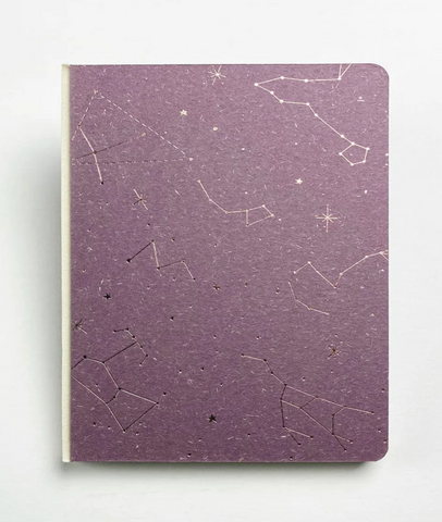Written In The Stars Canvas Hardbound Journal, Purple. by Denik