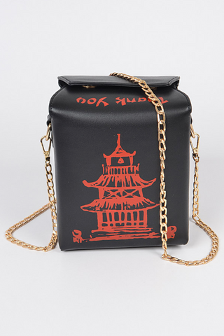 USTYLE Chinese Takeout Box Bag Take Away Crossbody Fun Purse Totes