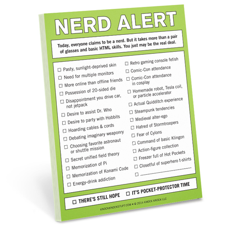 Nerd Alert Nifty Notes, by Knock Knock - at Well Done Goods