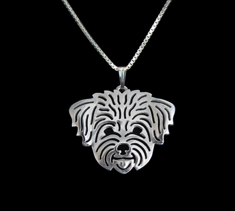 Shi Tzu Dog Silver Wireframe Necklace, Well Done Goods