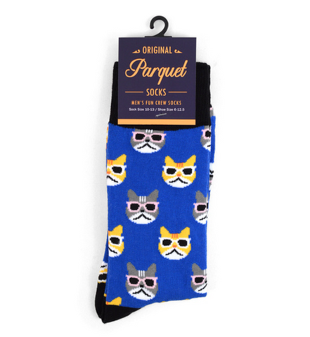 Shady Cat Socks, Men's Fancy Socks by Parquet