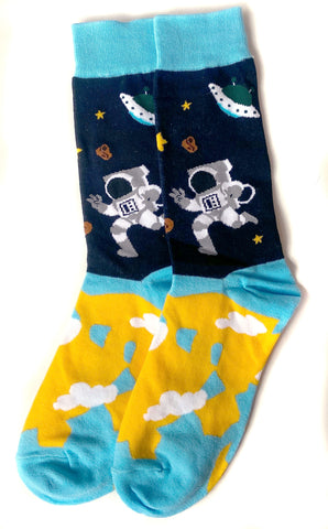 Astronaut & UFO Men's Socks. Space Cadet Traveler, Astronaut Socks