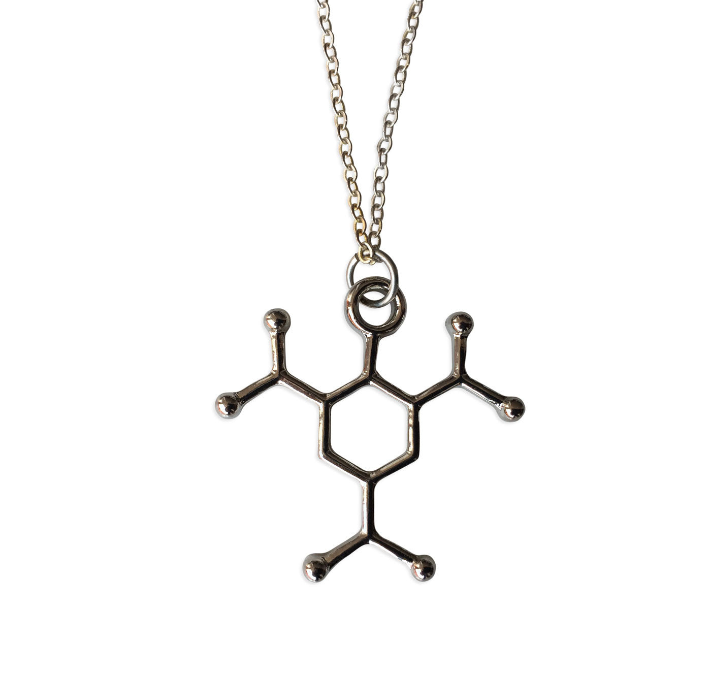 Sterling Silver Serotonin Necklace - Serotonin Molecule, Science Jewel -  JewelleryByZM