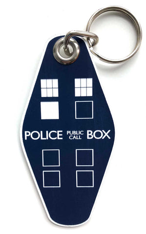 TARDIS Keychain, Dr. Who inspired police box key ring