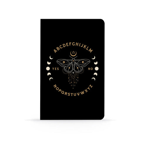 Tarot Moth Classic Black Layflat Notebook, by Denik