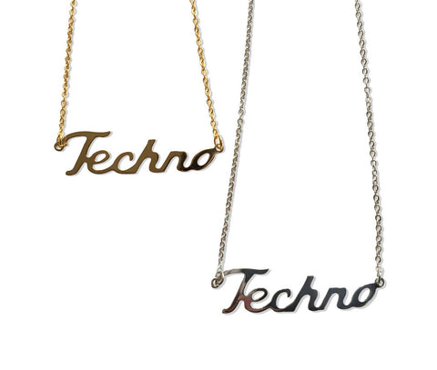 Techno Script Necklaces, Music Lover Name Pendant, by Well Done Goods
