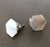 Abalone Stud Earrings, mother of pearl hexagon studs