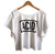 ACID Text Print White Crop Top, Well Done Goods