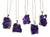 Amethyst Crystal Chuck Pendant Necklaces, Deep Purple. Electroplated Silver, by Well Done Goods