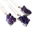 Amethyst Crystal Cluster Pendant, Deep Purple. Sterling Silver Chain, by Well Done Goods