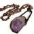 Amethyst Crystal Point Pendant, Electroformed Copper Necklace