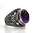 Amethyst Poison Rings, Silver Plated. Round or oval stone