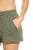 Manhole Cover Women's Fleece Shorts, Military Green - Detroit Tire Print
