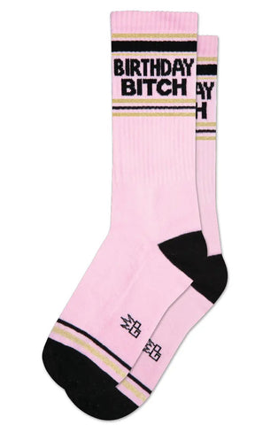Birthday Bitch Ribbed Gym Socks. By Gumball Poodle, Made in USA!