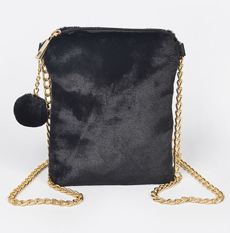 Fashion Plush Handbag Women Y2k Chain Crossbody Bag Soft - Temu