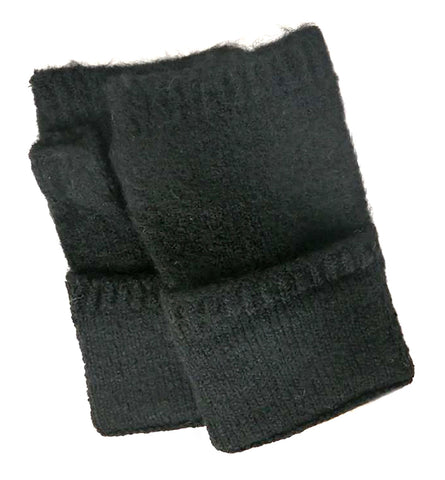 Solid Black Fingerless Gloves, Women's Gloves