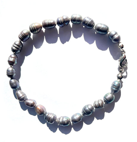 Silver Grey Freshwater Pearl Bracelet