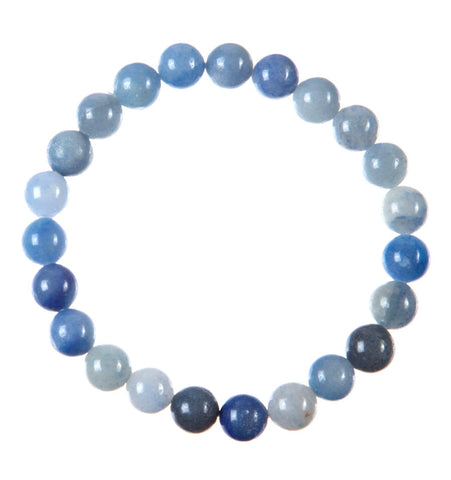 Blue Aventurine Stone Bead Mala Stretch Bracelet