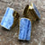 Blue Kyanite Adjustable Stone Ring, Hammered Gold