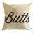 Chocolate Brown Butts Throw Pillow, Script Print, Well Done Goods