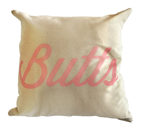 Pink Butts Throw Pillow, Script Print, Well Done Goods