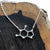 Tiny Caffeine Molecule Necklace, Brushed Silver or Gold