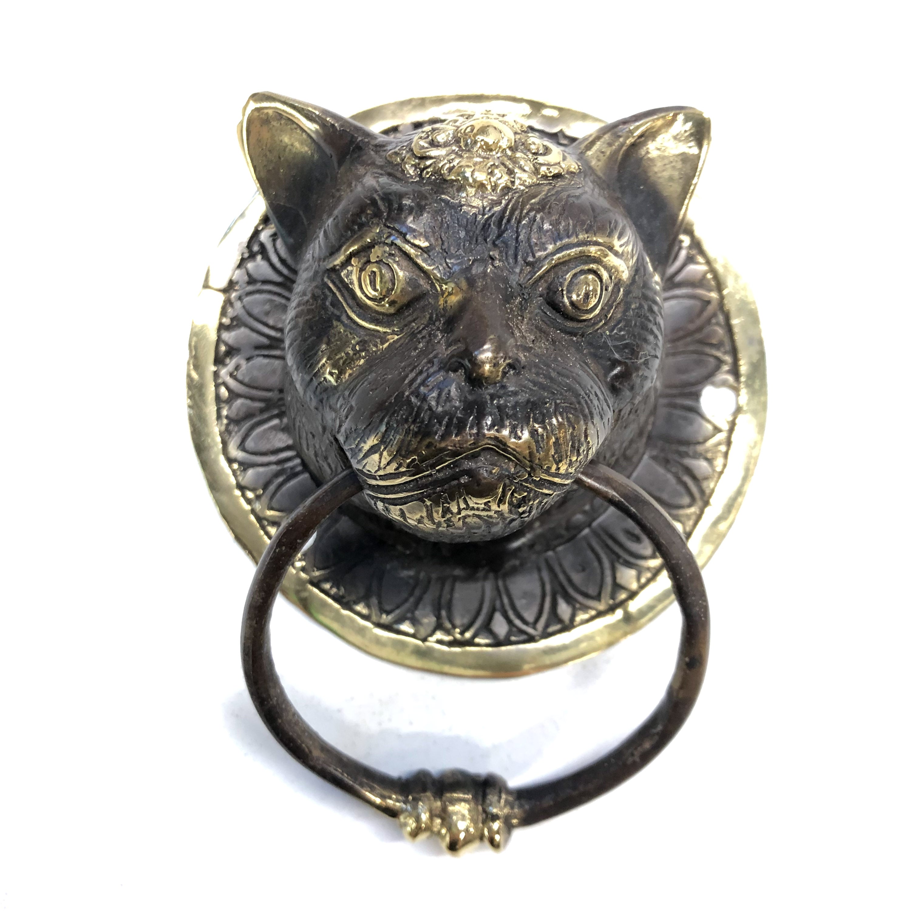 Bronze Cat Door Knocker - Hanging Catch-All, Towel Ring – Well