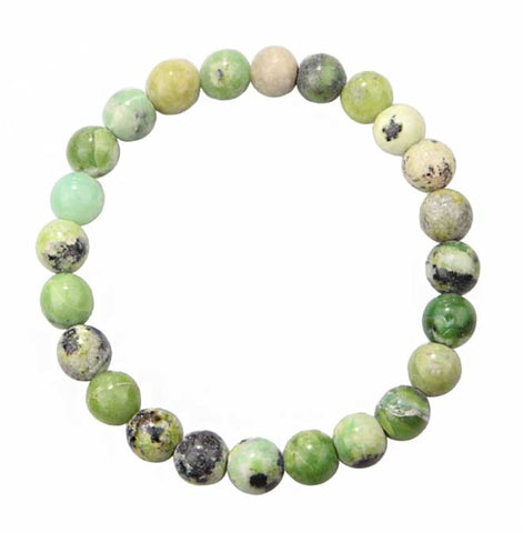 Chrysoprase Stone Bead Mala Bracelet