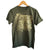 Circuit Board Print T-Shirt, olive and gold. Well Done Goods by Cyberoptix