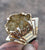 Citrine Crystal Cluster Adjustable Ring, gold