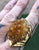 Citrine Crystal Cluster Adjustable Ring, gold