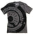 Manhole Cover Print T-Shirt, Spirit of Detroit. Grey V-Neck