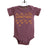 Coney Dog Party Baby Snapsuit, heather maroon triblend. Well Done Goods