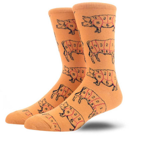 Cuts of Meat Socks, Men's Fancy Butcher Socks