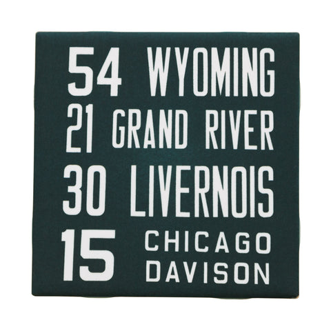 West Detroit Bus Scroll Drink Coaster, Well Done Goods