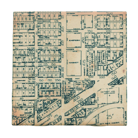 Eastern Market Map Drink Coaster, Well Done Goods