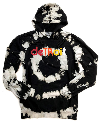 Detroit Rhythm Composer Pullover Hoodie, Black & White Tie Dye. Limited Edition