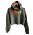 Detroit Rhythm Composer Cropped Pullover Hoodie, Military Green: Well Done Goods